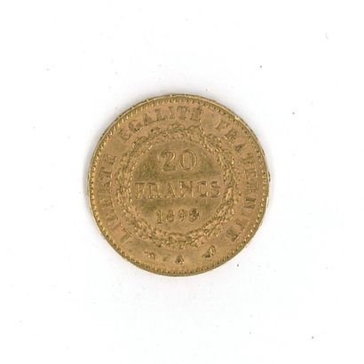 1 gold coin: 20 FF Génie 1898 A
