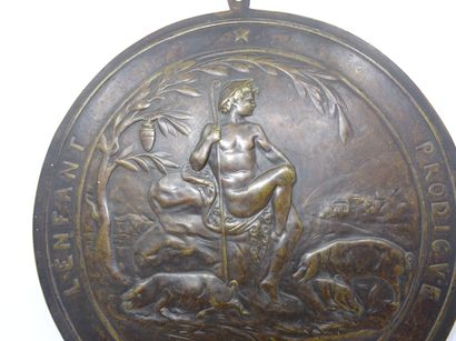 A.RICHARD, XIX°: L'enfant Prodigue. Plaque...