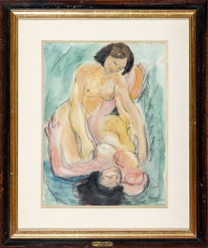 Odilon ROCHE (1868-1947) : Deux femmes. Mine...