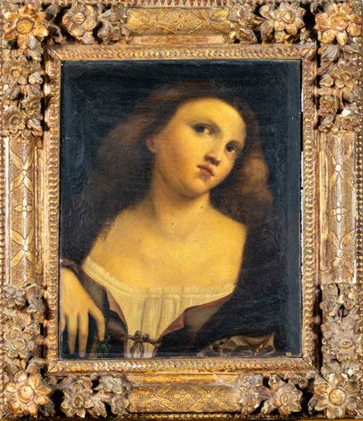 Ecole du XIXème siècle : Portrait de femme...