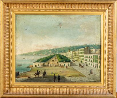 Ecole XIXème : « Vue de Nice( ?) ». Huile...