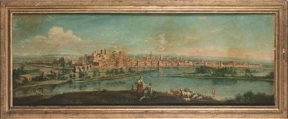ECOLE PROVENCALE vers 1780. Vues d'Avignon....