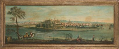 ECOLE PROVENCALE vers 1780. Vues d'Avignon....