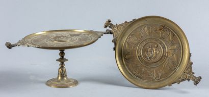 Paire de coupes plates en bronze. Fin XIX°...