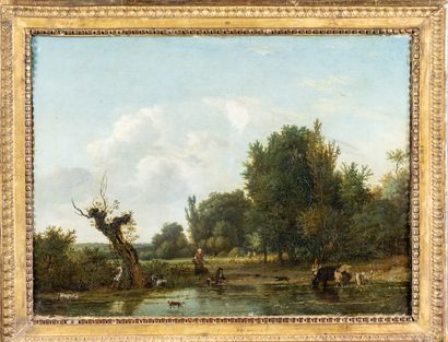 Jean-François HUE (1751-1823) : Scène pastorale....