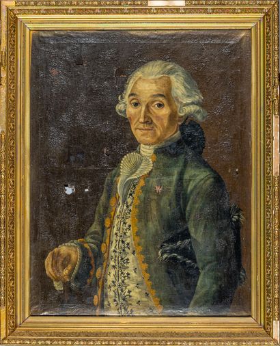 Ecole française XVIII° : Portrait d’ omme....