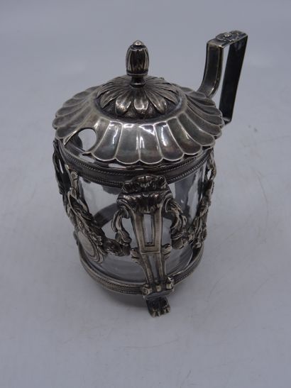 Moutardier en argent d'époque Louis XVI à...