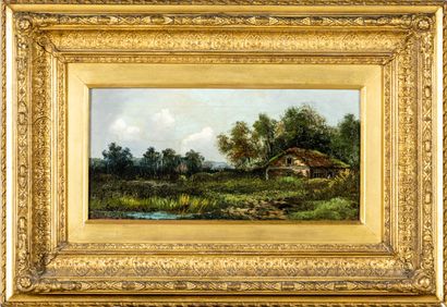 Ecole française fin XIX°: Paysages. Paire...