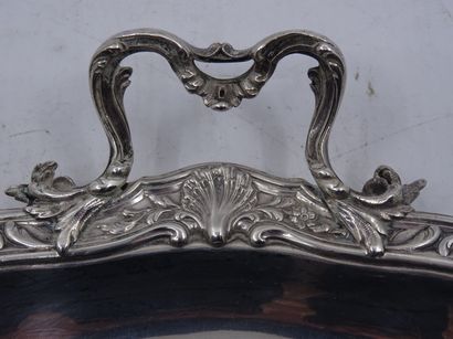Ramasse miettes à décor chiffré en argent,...