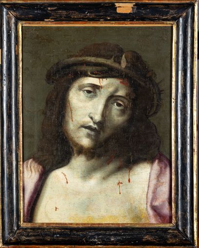 Ecole espagnole du XVII°: Christ à la couronne...