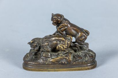 Jules MOIGNIEZ: Les deux chiens. Petit sujet...
