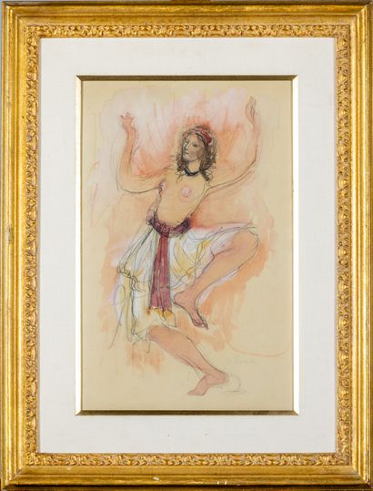 Odilon ROCHE (1868-1947) : Danseuse aux seins...