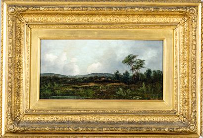 Ecole française fin XIX°: Paysages. Paire...