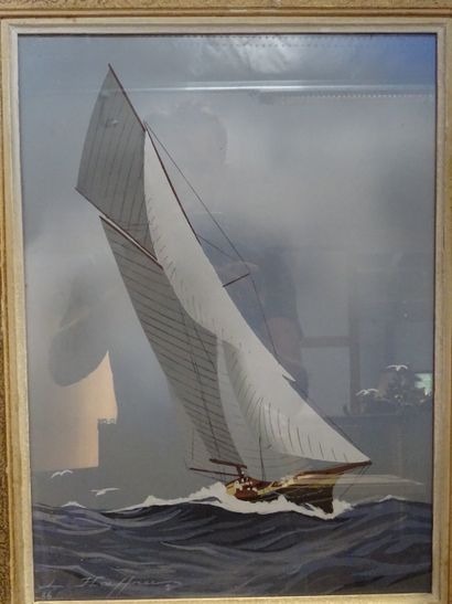 Léon HAFFNER (1881-1972) peintre de la marine:...