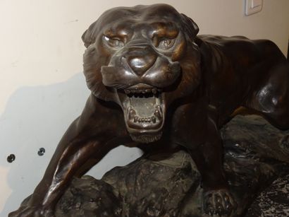 A. CAPALDO: Tigre en chasse. grand sujet...