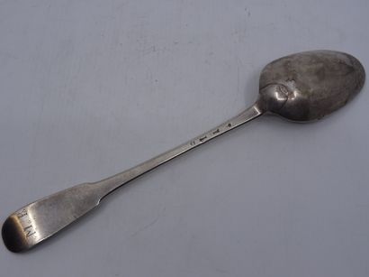 Cuillère à ragoût en argent, modèle uniplat....