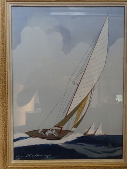 Léon HAFFNER (1881-1972) peintre de la marine:...