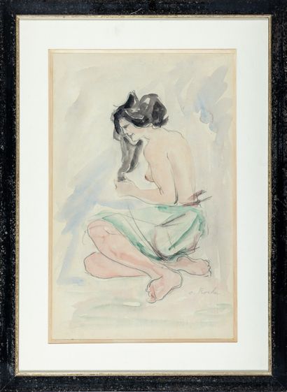 Odilon ROCHE (1868-1947) : Femme assise....