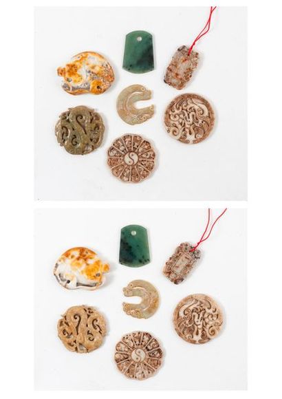 CHINE, XXème siècle


Ensemble de sept pendentifs...