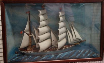 Maquette d'un trois-mâts demi-coque dans...