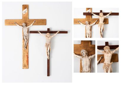Deux crucifix, fin du XIXème ou début du...