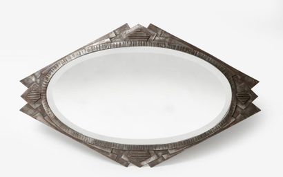 Miroir ovale biseauté à suspendre à cadre...