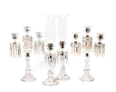 BACCARAT
Deux candélabres à trois bras de...