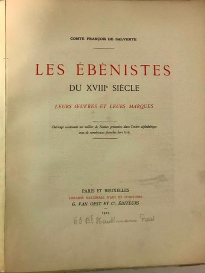 SALVERTE (comte de) François 


Les ébénistes...