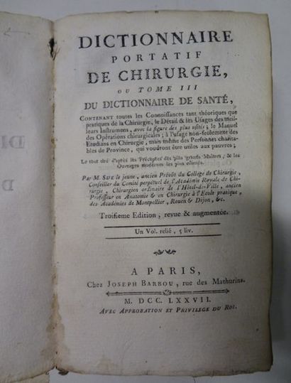 Dictionnaire portrait de chirurgie ou tome...