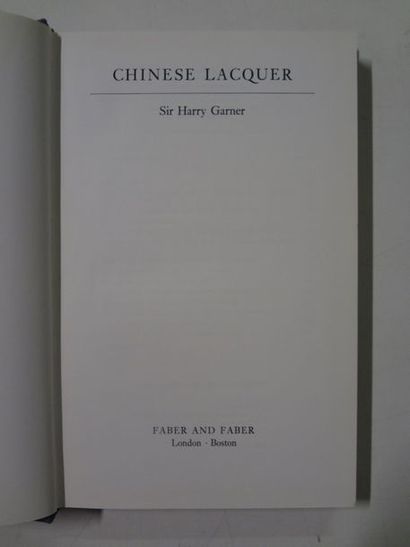 GARNER Harry (Sir)


Chinese Lacquer

Editions...