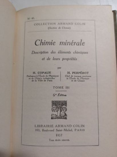 H. COPAUX et H. PERPEROT


Chimie minérale,...
