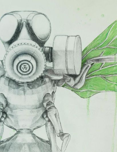 LUDO (né en 1976)
Bee with protection mask,...