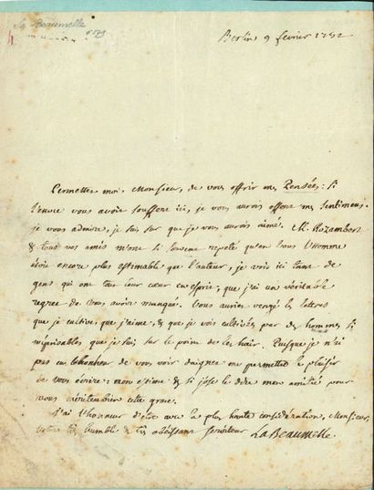 LA BEAUMELLE Laurent Angliviel de (1727-1773)...