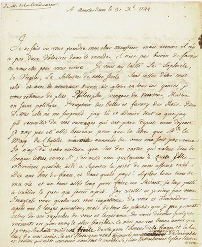 LA CONDAMINE Charles-Marie de (1701-1774)...