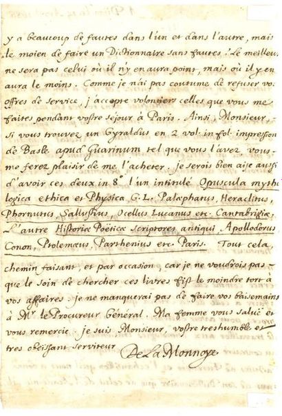 LA MONNOYE Bernard de (1641-1728) poète et...