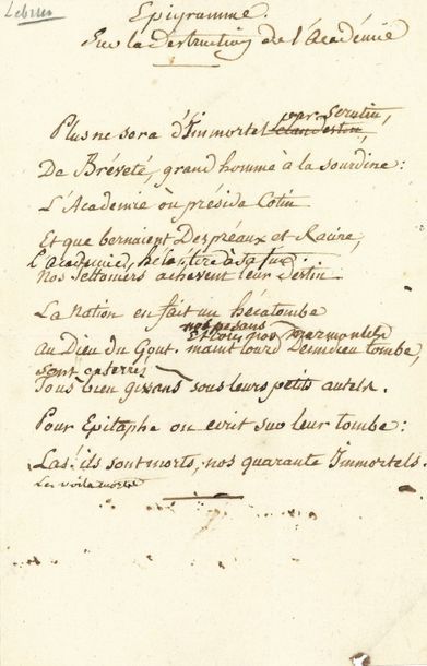 LEBRUN Ponce-Denis Écouchard- (1729-1807)...
