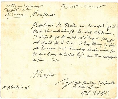 MÉNAGE Gilles (1613-1692) littérateur, grammairien...