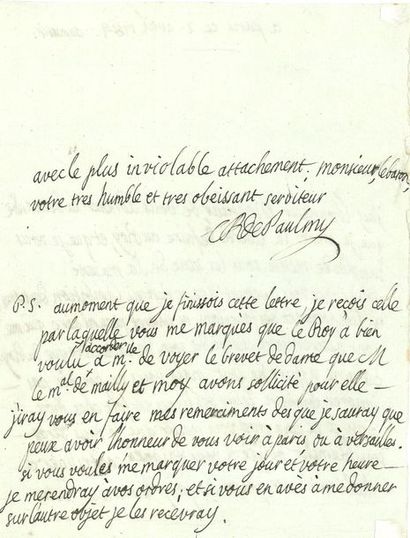 PAULMY Antoine-René de Voyer d'Argenson,...