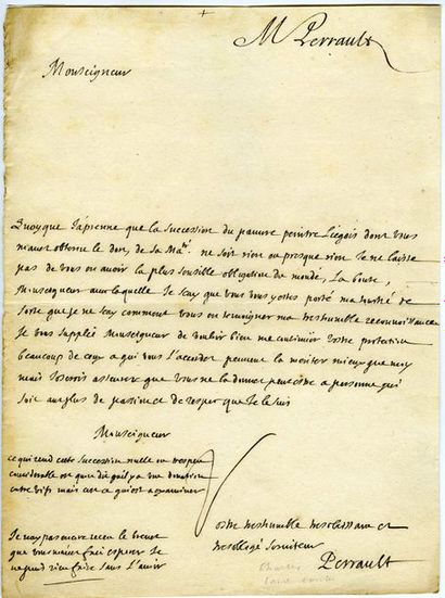 PERRAULT Charles (1628-1703) conteur et critique,...