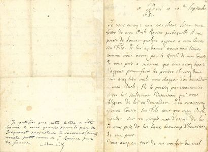 RACINE Jean (1639-1699) [AF 1672, 13e f].

L.A.,...