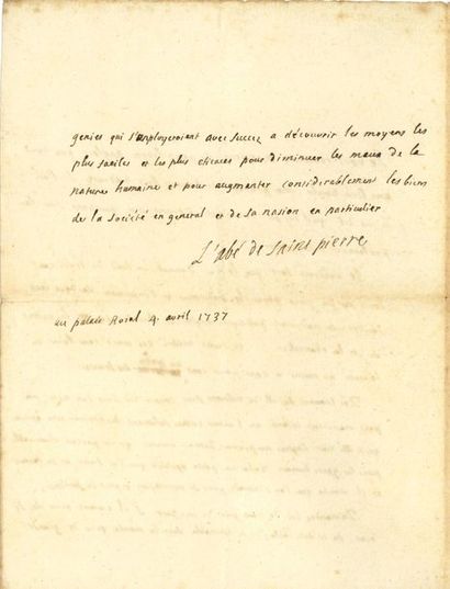 SAINT.PIERRE Charles-Irénée Castel, abbé...
