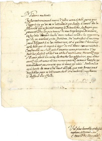 VAUGELAS Claude Favre de (1585-1650) grammairien,...