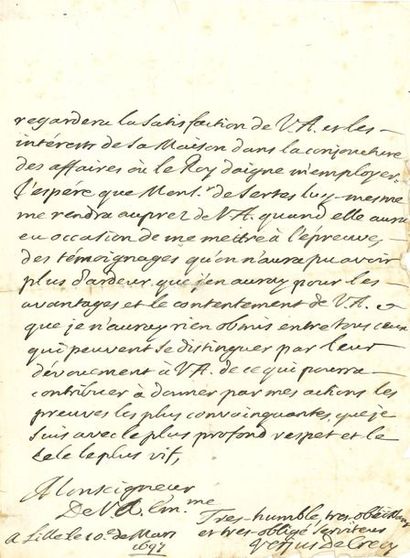 VERJUS Louis de ¶1629·1709¸ comte de CRÉCY,...