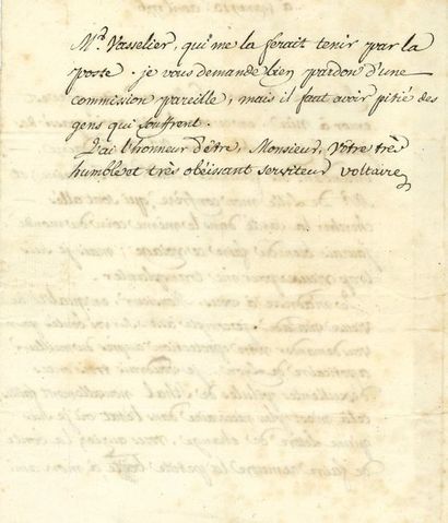 VOLTAIRE (1694-1778) [AF 1746, 33e f].

L.S....