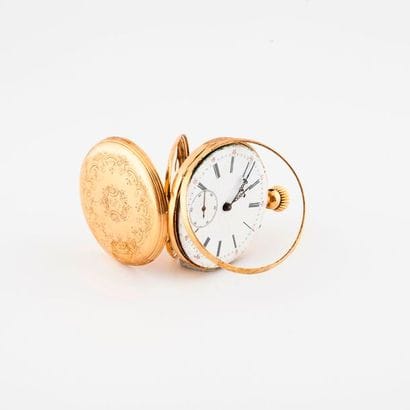 Montre de gousset en or jaune (750).

Couvercle...