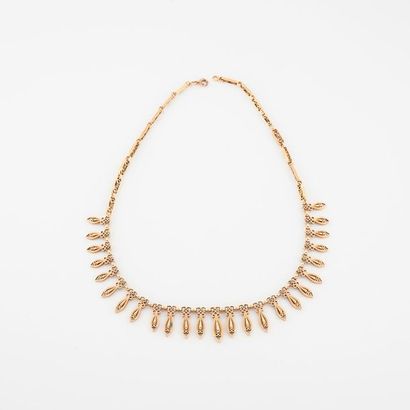 Collier draperie en or jaune (750) à maillons...