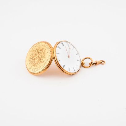 Montre de col en or jaune (750).

Couvercle...