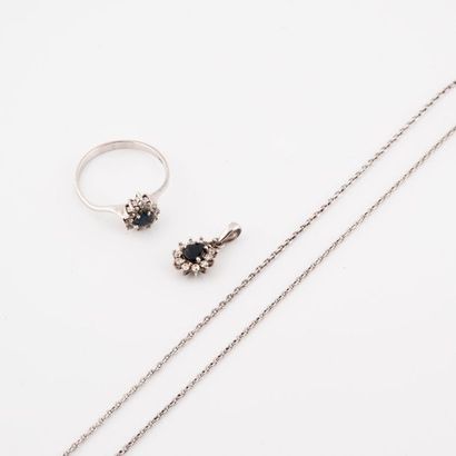 Demi-parure en argent (min.800), petites...