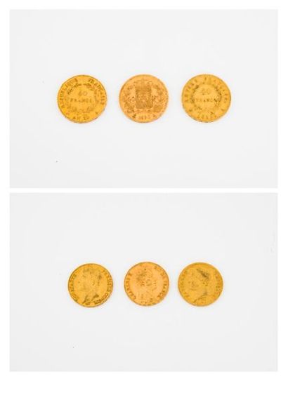 FRANCE 

3 pièces de 40 francs or : 

- Napoléon...