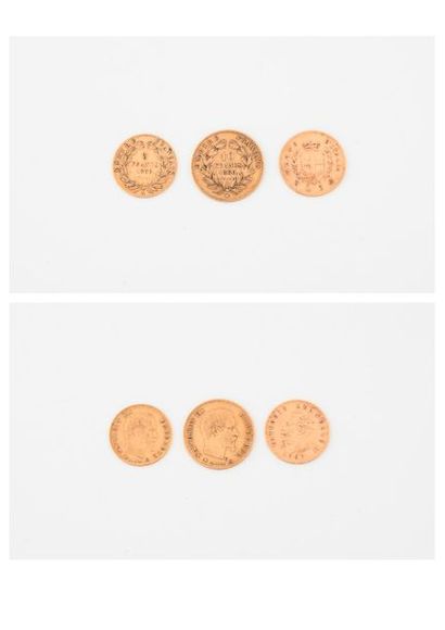 FRANCE 

Pièce de 10 et 5 francs or, Napoléon...